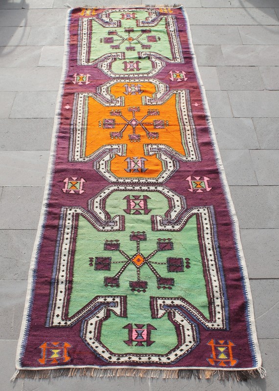 Caucasian Rug 3x10 Size Oriental Runner Corridor Hallway Stairs Multicolor Kilim gallery