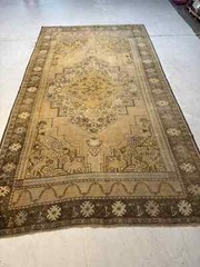 Oriental Hand-Knotted Wool Area Rug Turkish Oushak Ivory/Beige/Brown 7′ x 12’9″