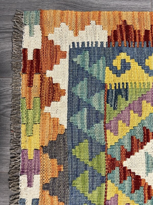 Vintage Kilim Traditional Hand Made Oriental Wool Kilim 5ftx3.2ft 193cmx102cm gallery