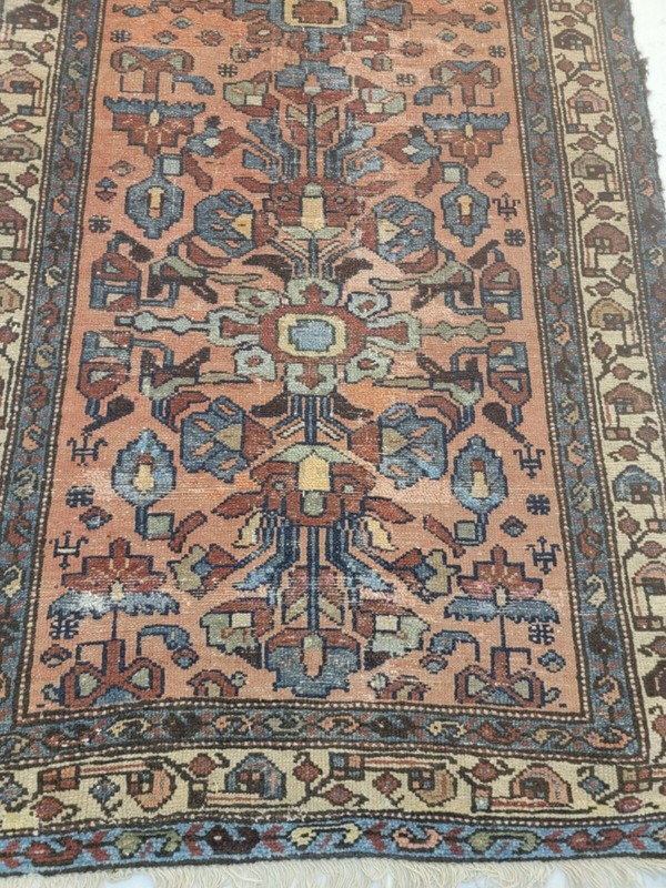Antique Oriental Hand-Knotted Wool Runner Collectible Malayer Rust 2'10" x 16'3" gallery