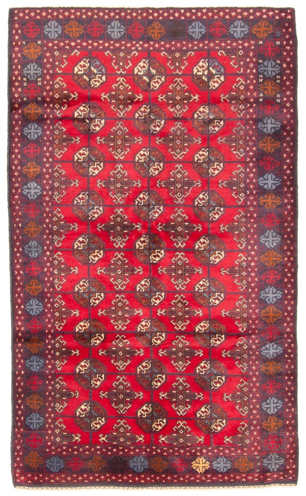 Vintage Hand-Knotted Area Rug 3'7" x 5'11" Traditional Wool Carpet