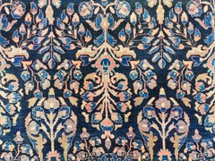 Navy Antique rug 6×9, Heriz Area rug Vintage, Oversize rug, Oriental rug Dark