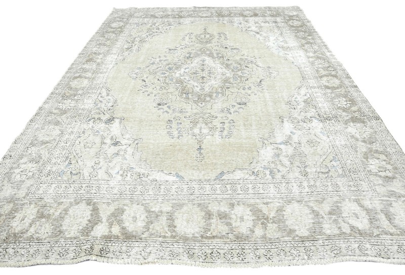 Antique Distressed Oriental Rug Classic Design Vintage Farmhouse Carpet 7X9 ft gallery