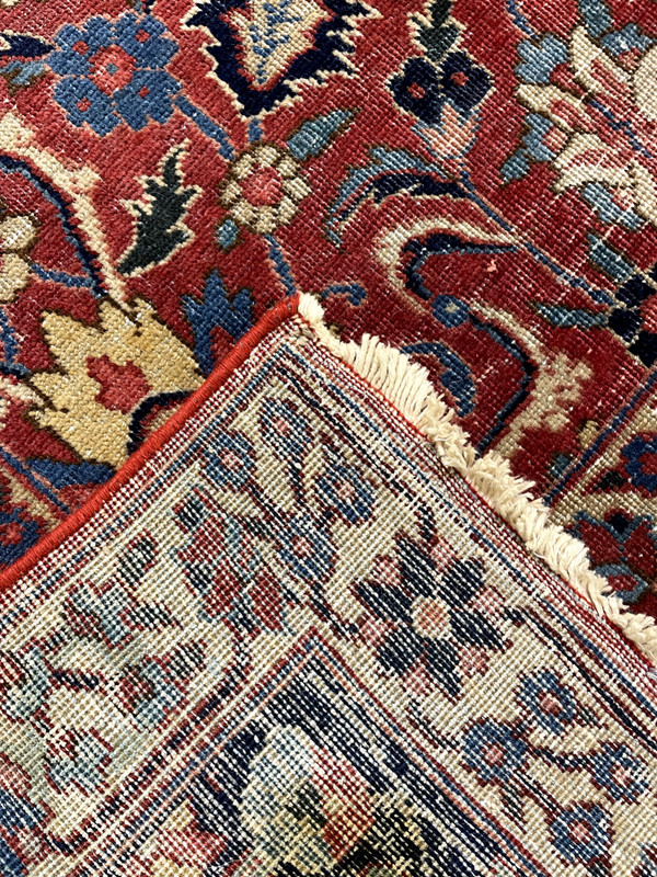 Antique Oriental Hand-Knotted Wool Area Rug Red/Blue/Ivory/Green 11'10" x 17'2" gallery