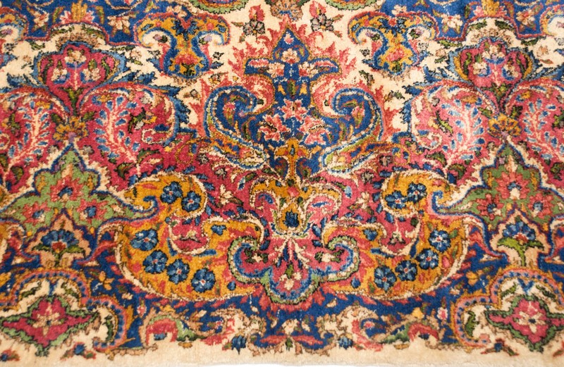 RRA 12x22 Authentic Oriental Rug Semi-Antique Ivory & Rose Rug 11171 gallery