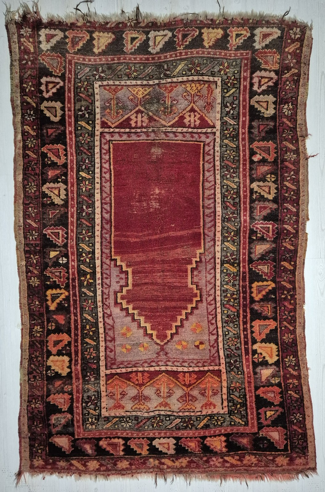 Antique Anatolian Wool Textile Fragment, Handwoven Tribal Collector Piece gallery