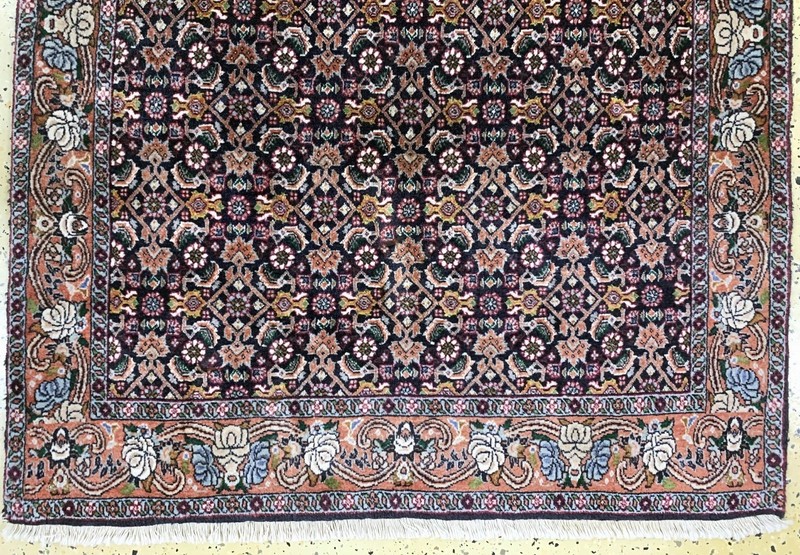 Vintage Per'sian Bijar Iron Rug 3x5 4x5 Corkwool Hand Knotted Kurk Wool Carpet gallery