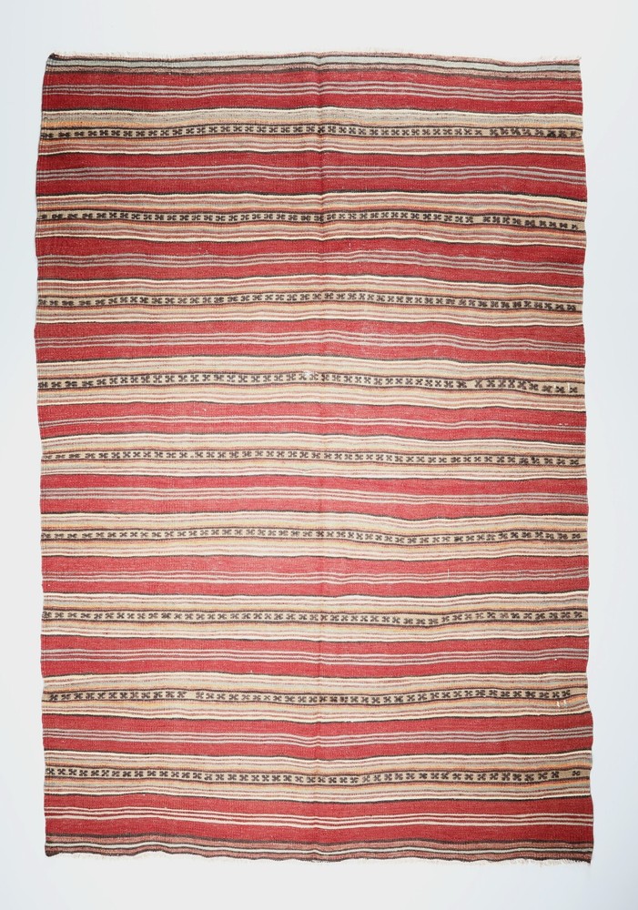 One Of a Kind Decorative Vintage Turkish Handwoven Kilim-Authentic Area Kilim