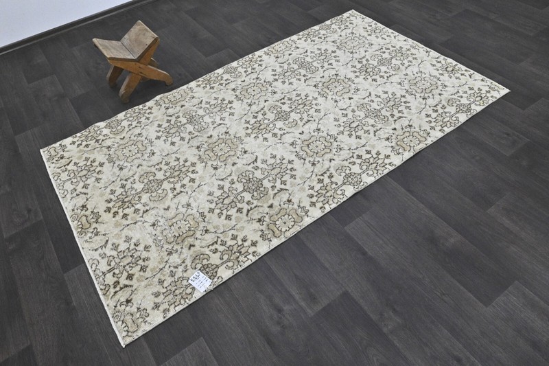 Oushak Turkish Vintage Rug 4x7 Kilim Rug Anatolian Handmade Boho Decor BEIGE gallery
