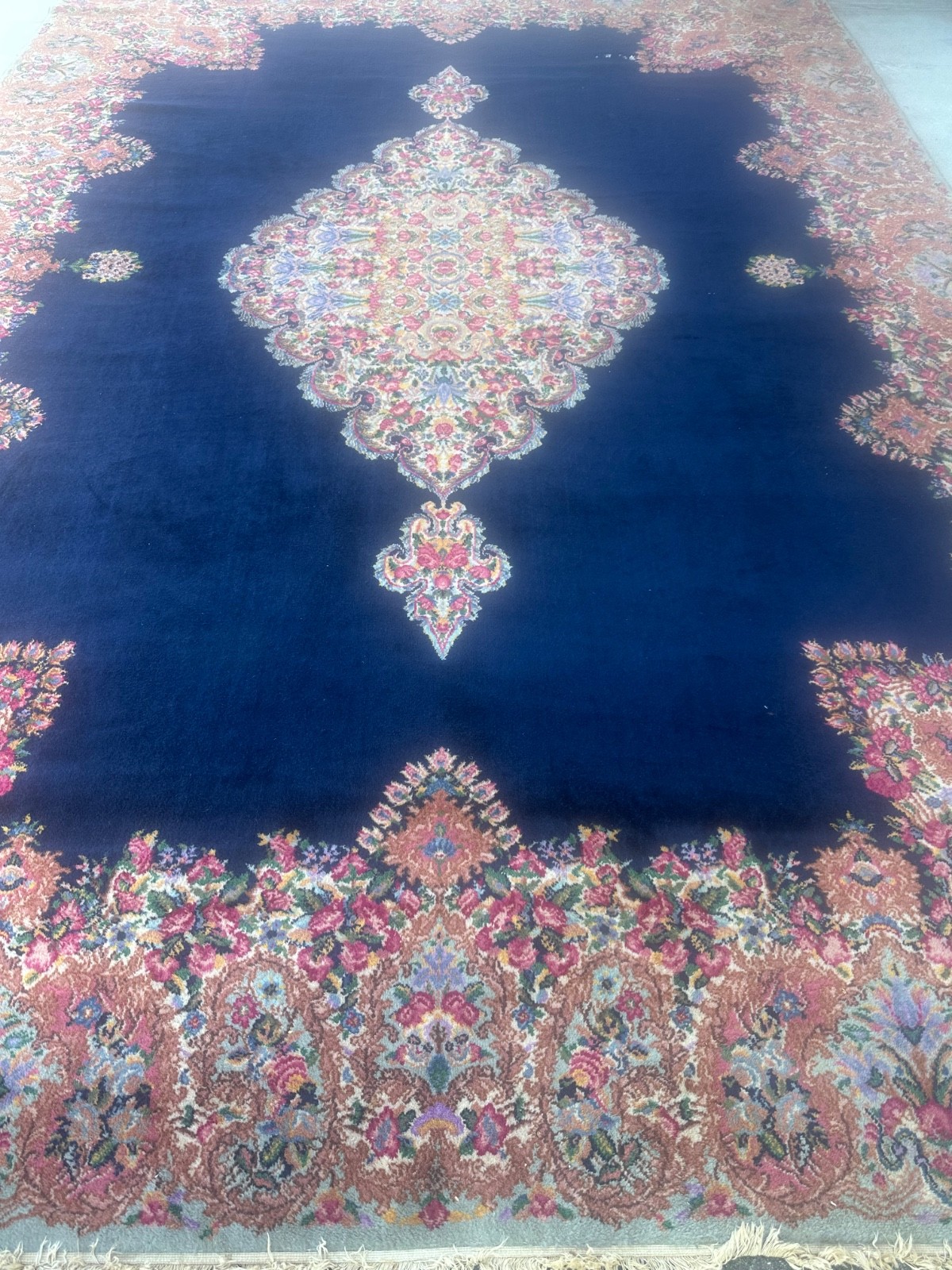 Karastan Rug 10.0x14.0 Antique blue rug , Wool Pile, Vintage Discontinued gallery