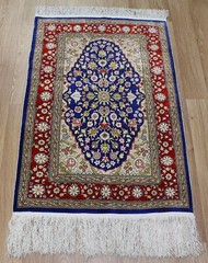 One of a Kind Master Piece Turkish Hereke silk rug signed by the maker 90 x 62cm