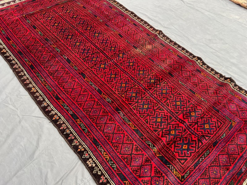 4'9x11 ft Vintage Afghan Wide Runner Rug Tribal Wool Soft Pile Rare Nomadic Rug gallery