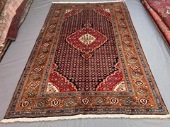 6’6×9’9 ft Caucasian Bijar Medallion Herati Handknotted Wool Vintage Rug