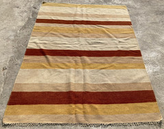 Vintage Traditional Handmade Gabbeh Striped Kilim Wool Rug Carpet 190×132 cm