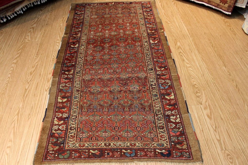 7' x 4' Late 19th Century ANTIQUE Handmade Serab Rug Tribal Kurdish Natural Wool