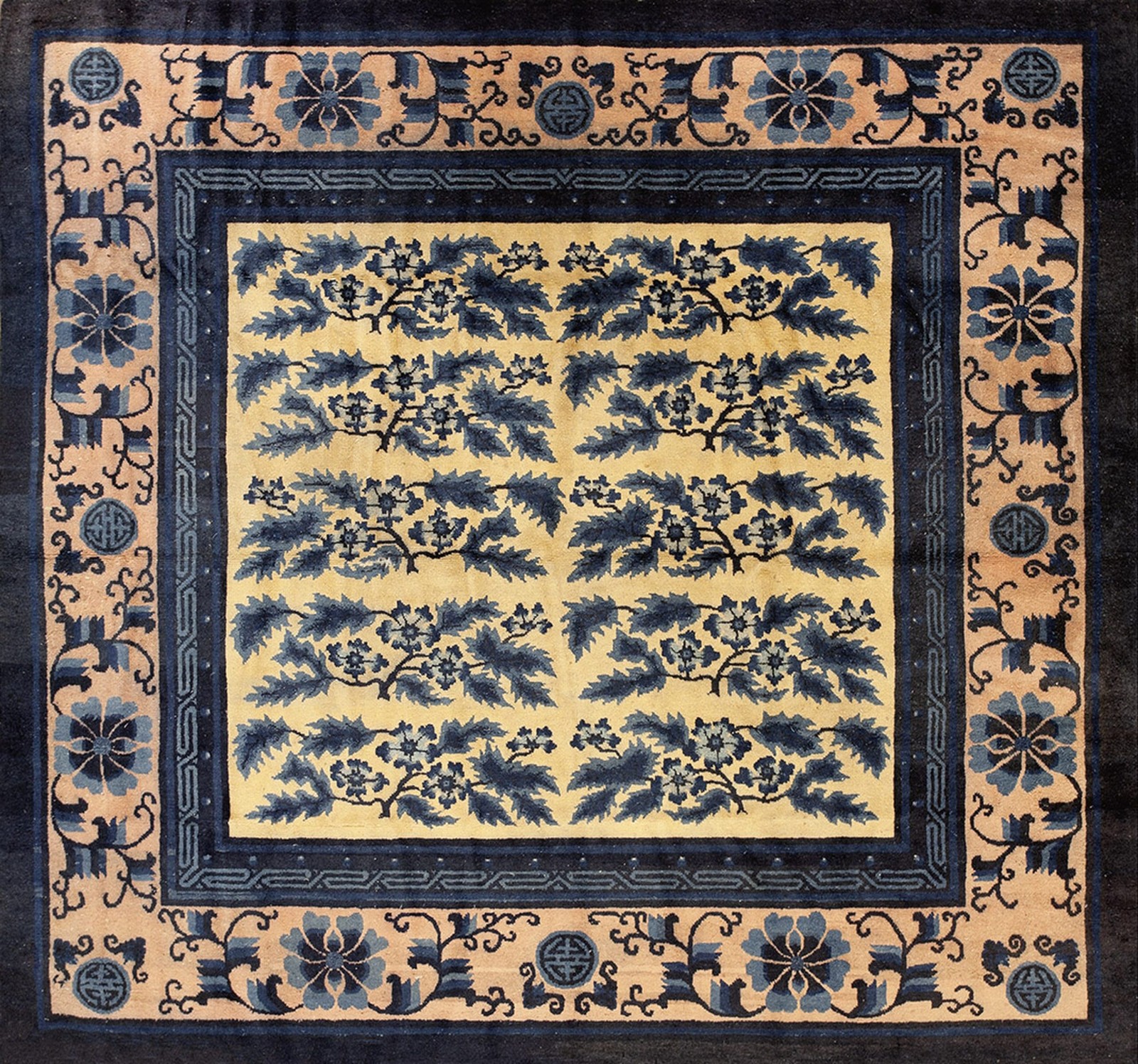 7'x7' Antique Chinese - Mongolian Knotted Square Rug gallery