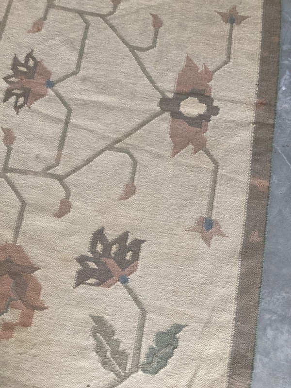 Vintage Traditional Handmade Turkish Floral Kilim Floor Rug Carpet 285x196 cm gallery