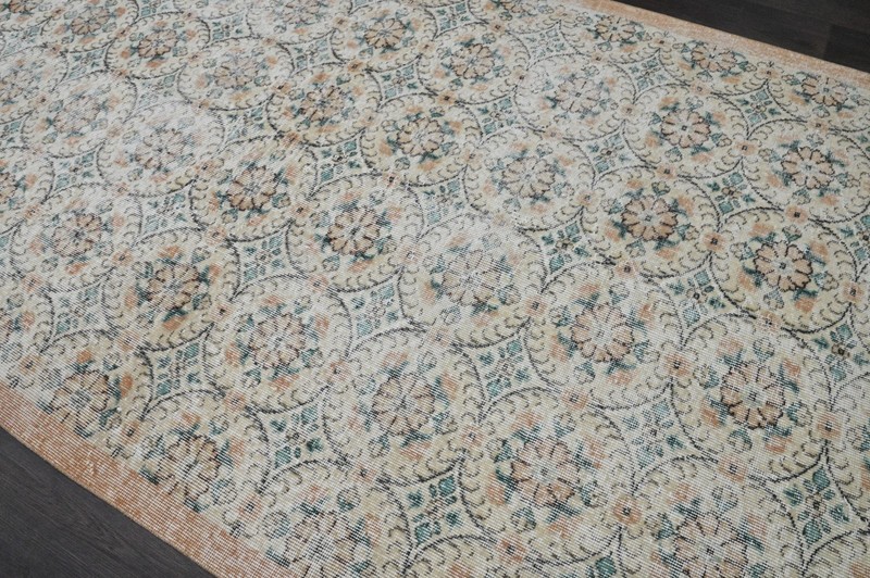 Oushak 5x8,Turkish Rug,vintage,anatolian,BEIGE,kilim,Bohemian,handmade,wool gallery