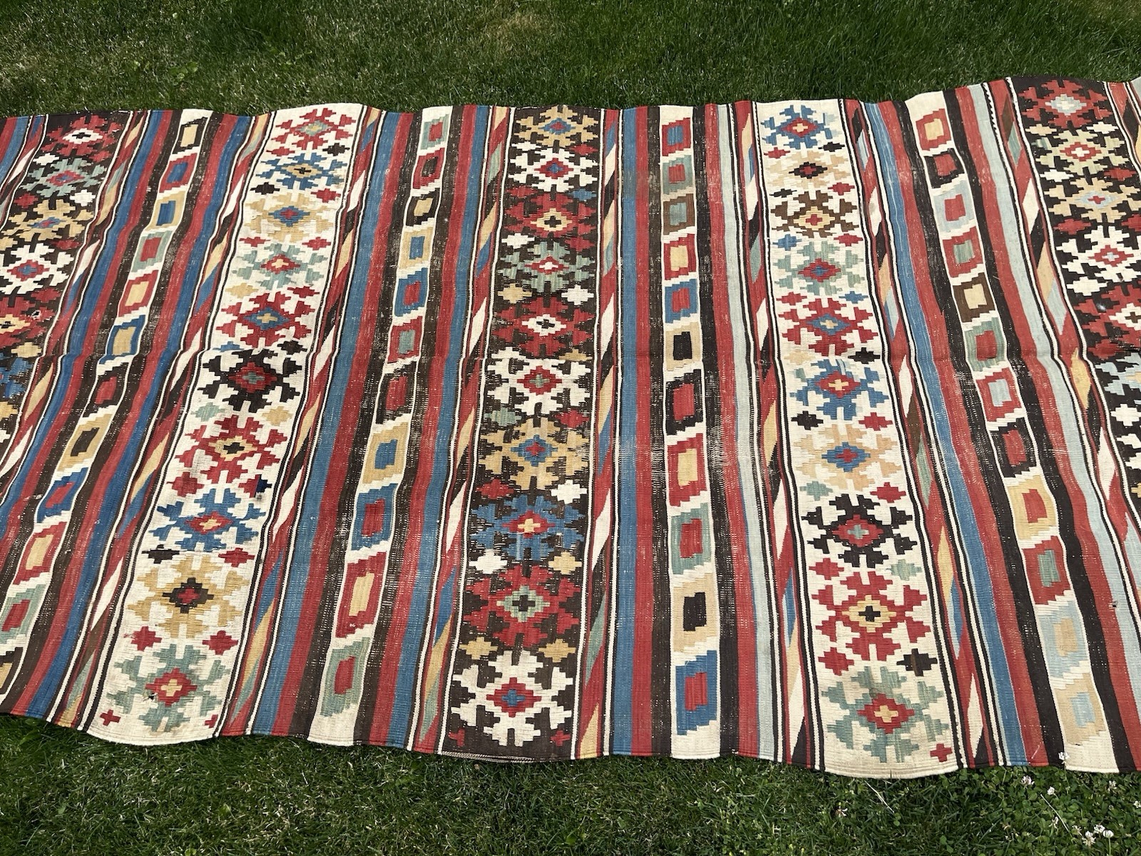 Red Antique Caucasian Shirvan Kilim Rug 4.2 x9.3 gallery