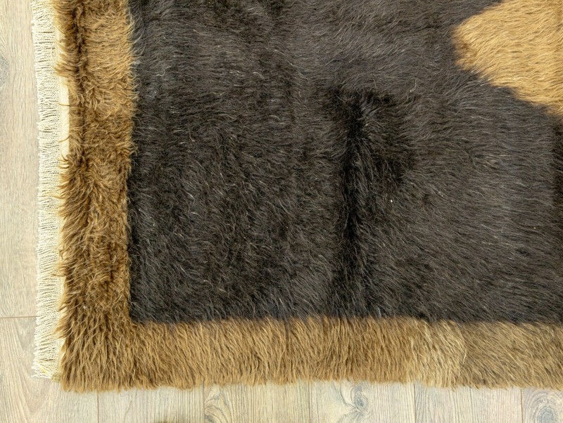 Turkish mohair long piles shaggy rug 4.1x5.1 ft Hand-woven cozy shag carpet gallery