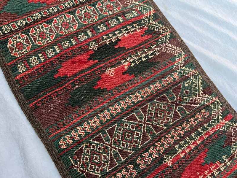2 X 9 ft Vintage Stunning Full Embroidery Tribal Maldari Sistan Soumak Runner gallery