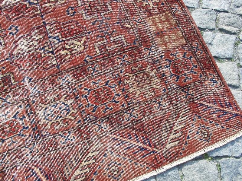 Authentic Vintage Turkish Rug Hand-knotted Wool Carpet distressed boho aesthetic gallery