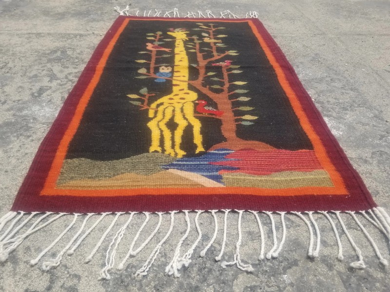 Fine Vintage Traditional Hand Made Scandinavian Wool Multicolor Kilim 108x61cm gallery