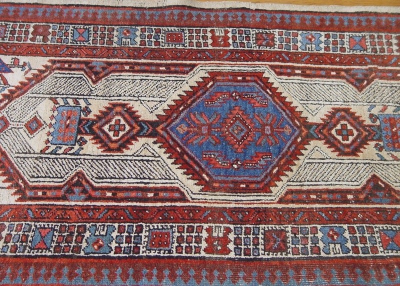 Antique Sarabb Herizz Tribal Hand Knotted Wool VEG, Dyes Oriental Rug 3' x 6' gallery