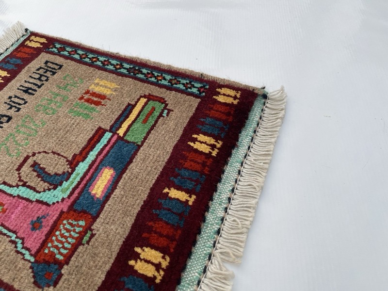 36x33 cm Handmade rug Mini Pistol Rug War Rug Afghan War Rug Handicrafts #679 gallery