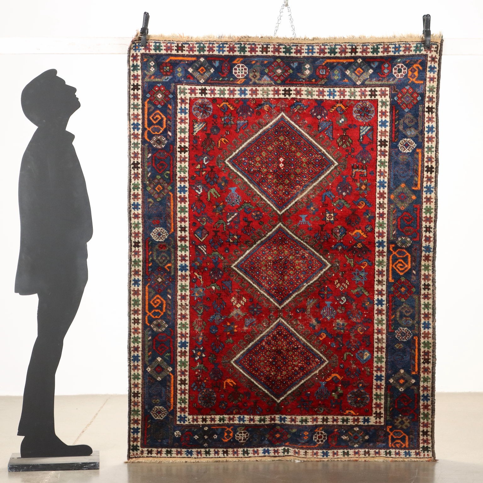 Antique Asian Carpet Wool Thin Knot 75 x 55 In Original gallery