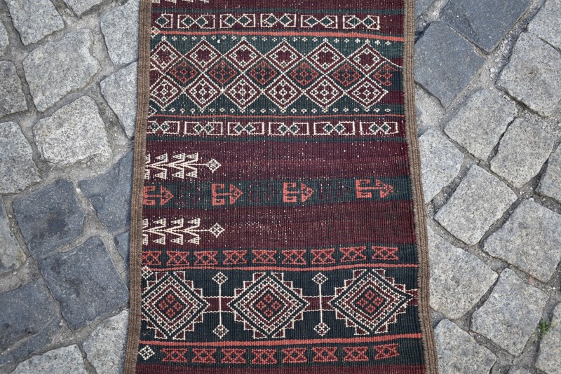 Vintage Tribal Kilim Yastik 1'4'' x 3'1'' ft Natural Color Kilim Yastik Area Rug gallery