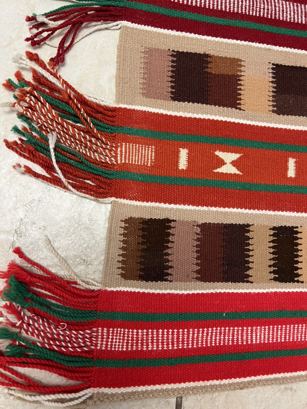 Vintage 1950s Peruvian Culture Handcrafted Area Rug 35” x 30” gallery