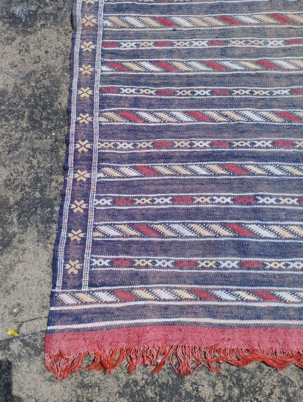 Vintage Traditional Oriental Turkish Multicolor Wool Kilim Rug Carpet 146x68 cm gallery