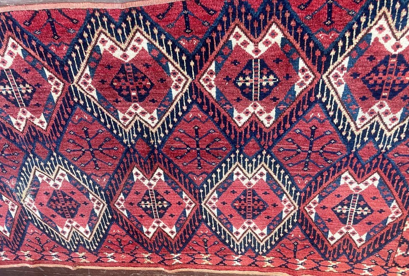 Antique Yomud Turkoman Rug Fragment, AS IS, 3' x 5'6" #116998 gallery