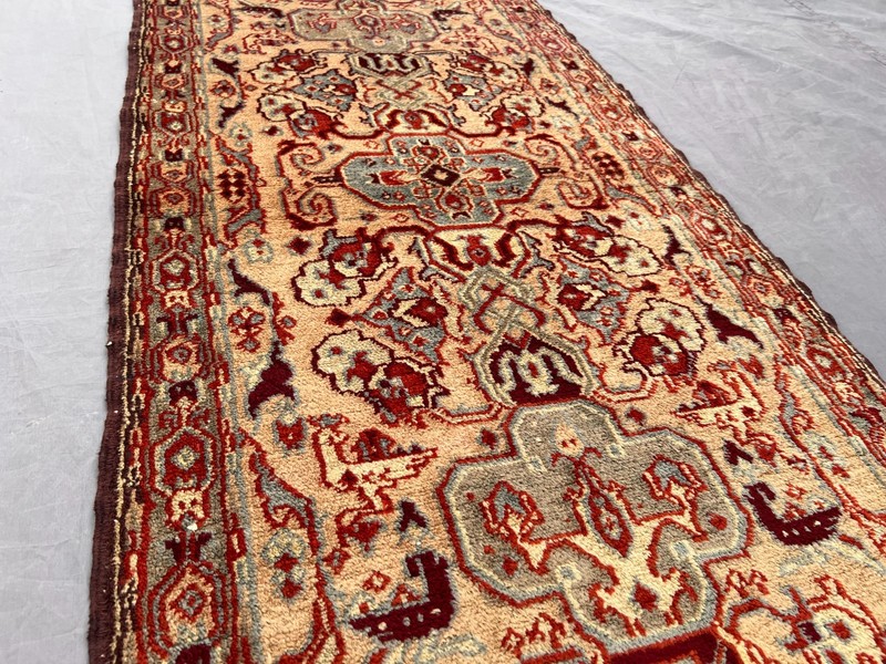 1'11 x 4'4 ft Vintage Afghan Hand Knotted Caucasian Design Wool Medallion Rug gallery