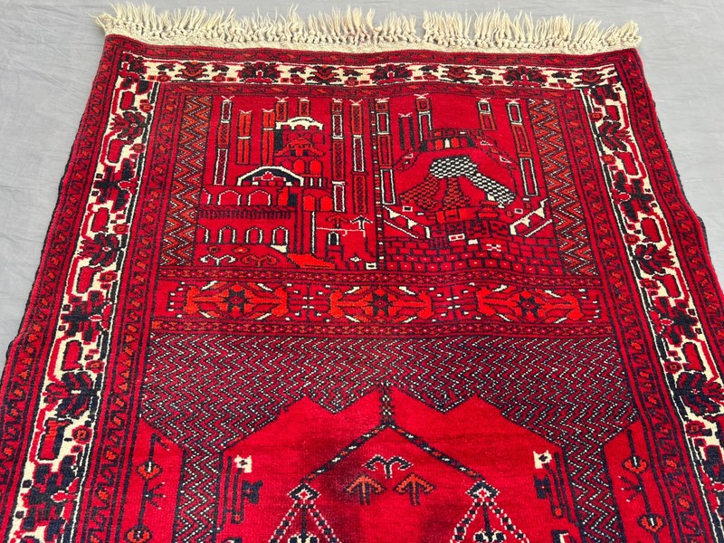 2'4x3'6 Ft Afghan Hand Knotted Turkmen Prayer Rug – Accent Wool Home Decor Rug gallery