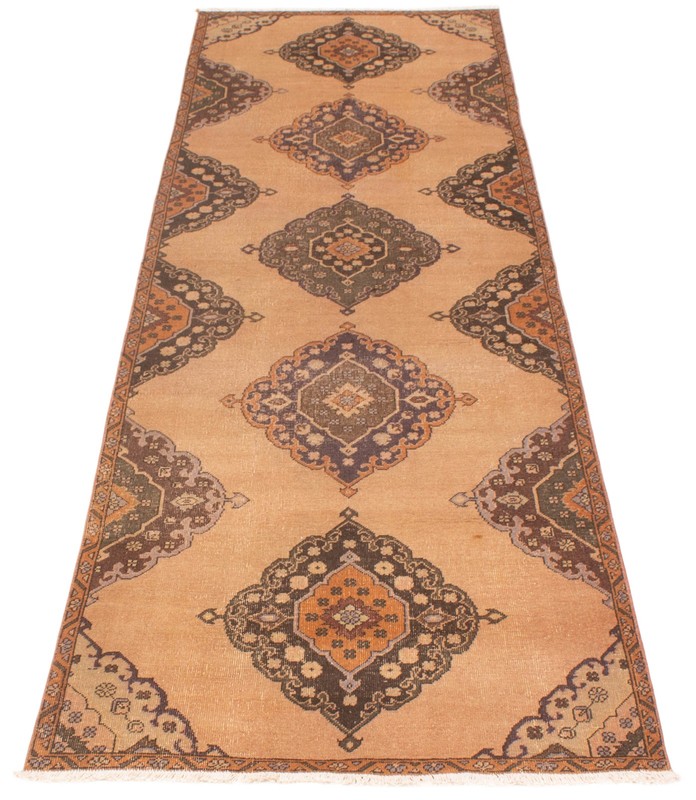Vintage Hand-knotted Runner Rug 3'9" x 11'10" Traditional Oriental Wool Carpet gallery
