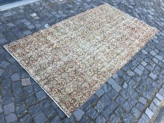 Boho Decor Rug, Home Decor Rug, Turkish Vintage Rug, Oushak Rug, 4,5 x 8,1 ft