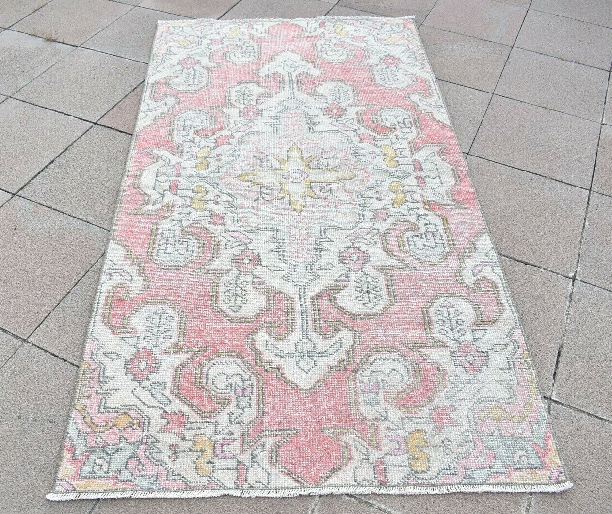 Oushak Area Rug 3'7'' x 6'6'' ft Vintage Turkish Sweet Colors Bohemian Area Rug gallery