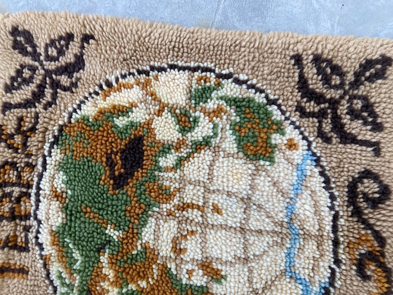 Vintage Handmade Scandinavian Wool Wall Hanging Tapestry 115x70 cm gallery