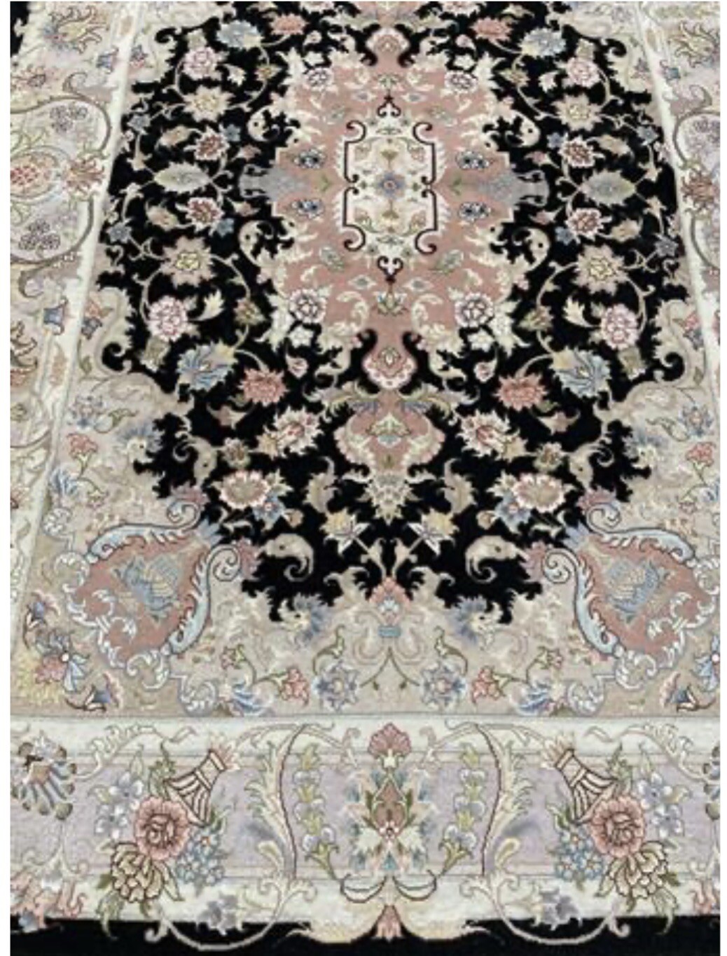 Spectacular Tabrizz Area Rug Wool Authentic 3 X 5 Ft Finest Black Beauty Rare . gallery