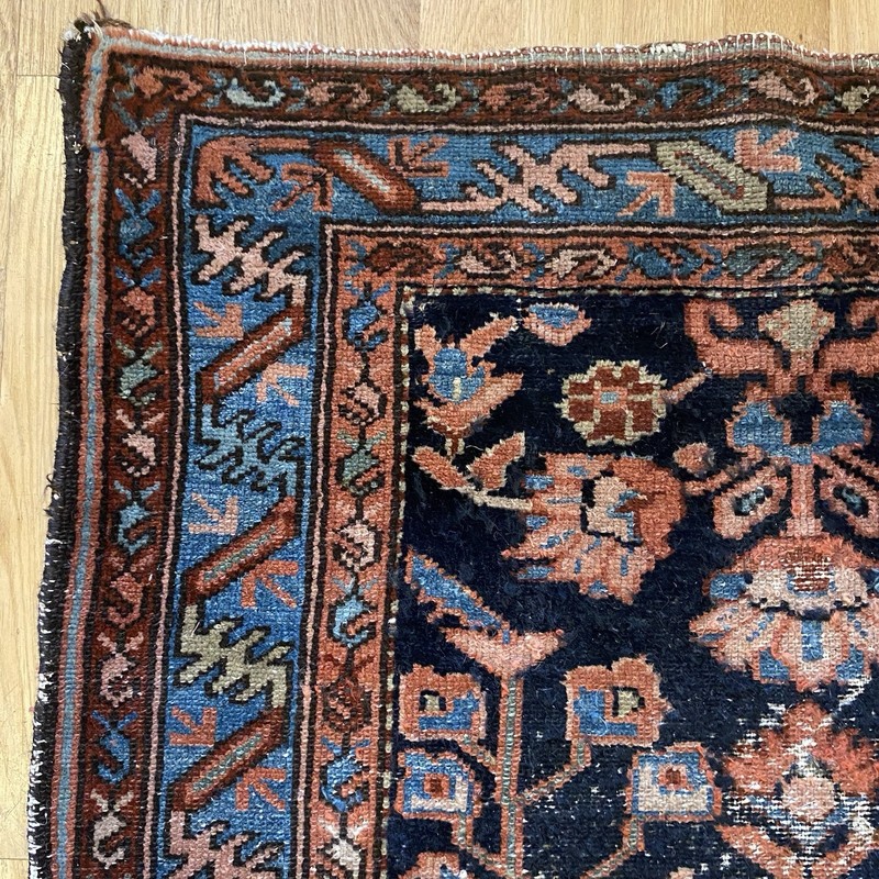 Vintage Rug 2' 9 x 3' 10 Blue Hand Knotted Oriental Rug gallery