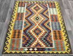 Vintage Kilim Traditional Hand Made Oriental Wool Kilim 5ft10inx3ft 184cmx140cm