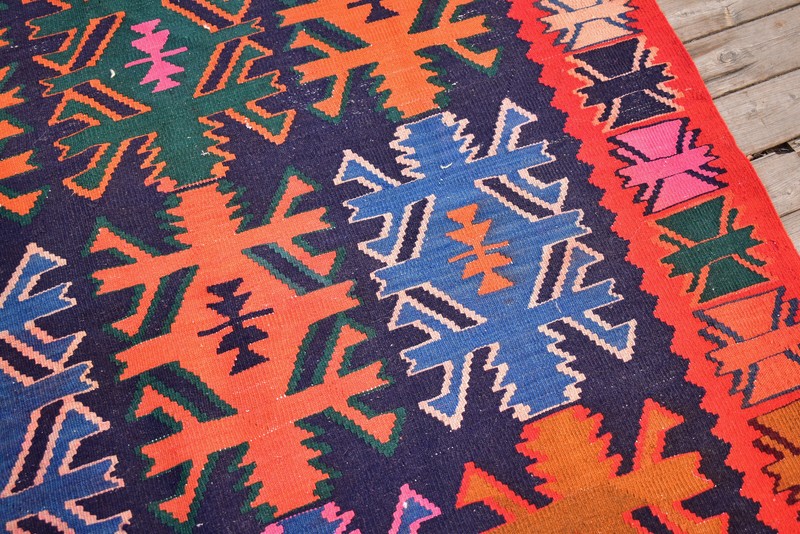 Caucasian Rug 55''x146'' Handwoven Kilim 140x373cm Rug Oriental Vintage 4x12 Rug gallery