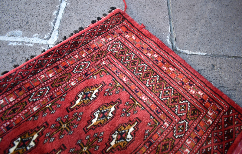 Vintage Tribal Bokhara Rolling Pin Bag Rug 33'' x 17'' Wall Hangings Torba Rug gallery