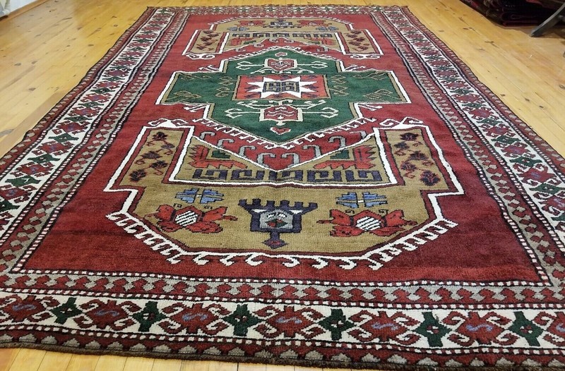 Antique Cr1900-1939's Wool Pile Natural Color Nagorno-Karabahk Area Rug 6x9ft gallery
