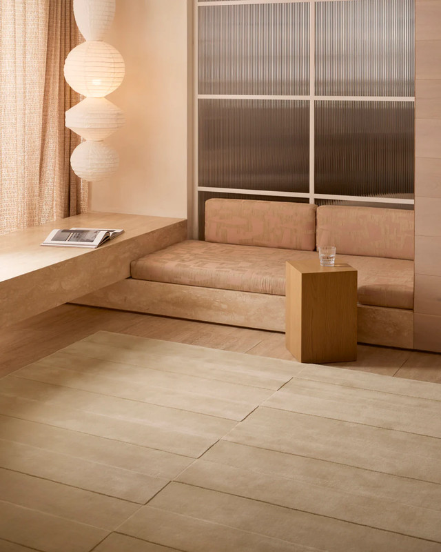 Minimalist Luxury Handwoven New Zealand Wool Rug – Linen Beige | gallery