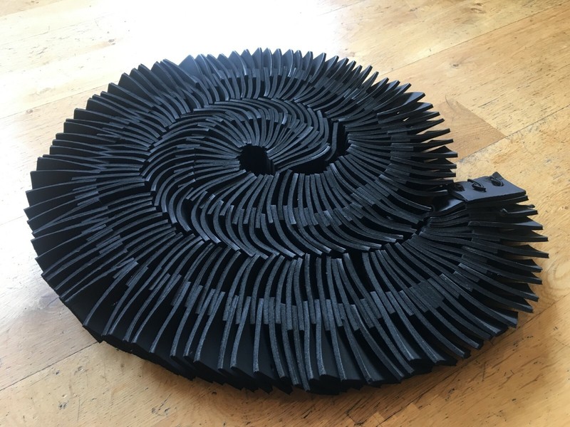 Set x2 Soft Fossil Shell Art Sculpture Neoprene Black for Floor or Wall gallery