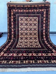 Vintage Natural Vegetable Dye Gorgeous Afghan Adreskan Nomadic Tribal Carpet