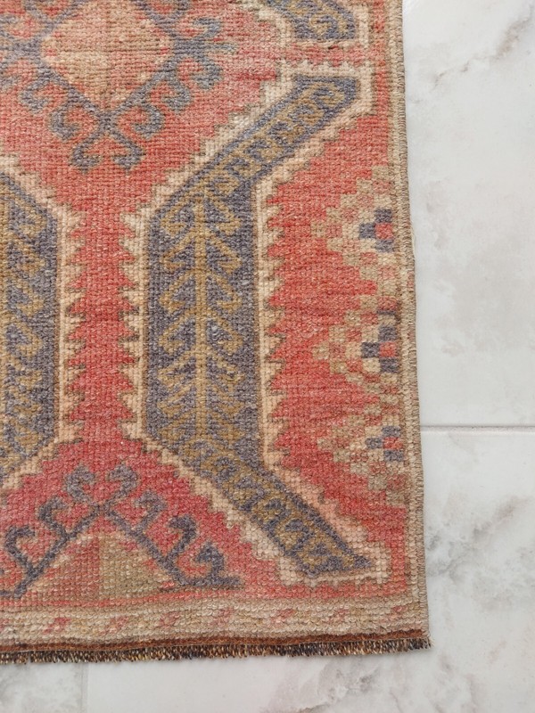Pale Red Dragon Back Motif Antique Rug Handmade Art Deco Rug gallery